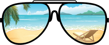 (332-02-B) Tropical Beach Reflection Sunglasses