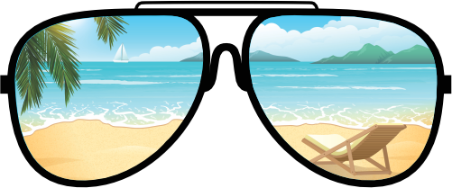 (s332-2-B) Tropical Beach Reflection Sunglasses