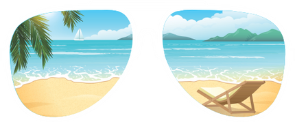 (332-02-B) Tropical Beach Reflection Sunglasses