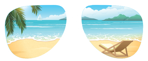 (s332-2-B) Tropical Beach Reflection Sunglasses