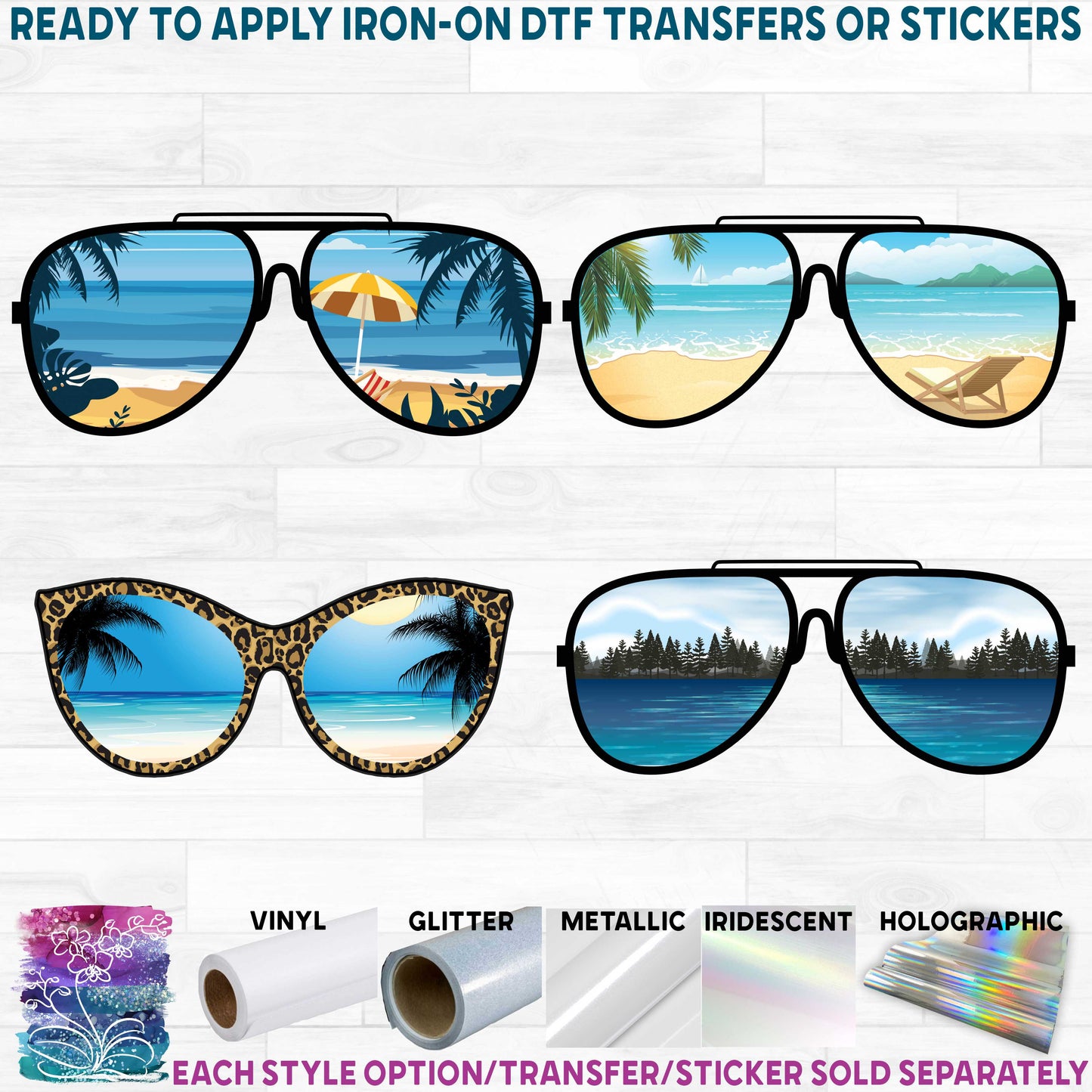 (s332-2) Tropical Beach, Lake Reflection Sunglasses 7 Style Options