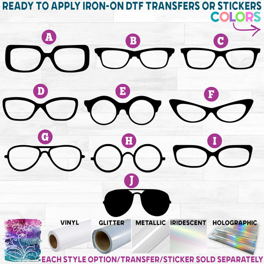 (s332-1) Eye Glasses Eyeglasses Sunglasses Frames Printed Heat Transfer or Sticker