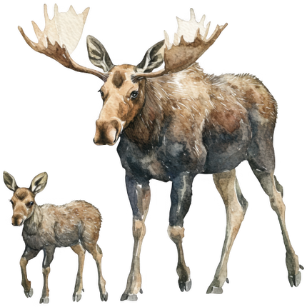 (s333-2-1L) Mama & Baby Moose