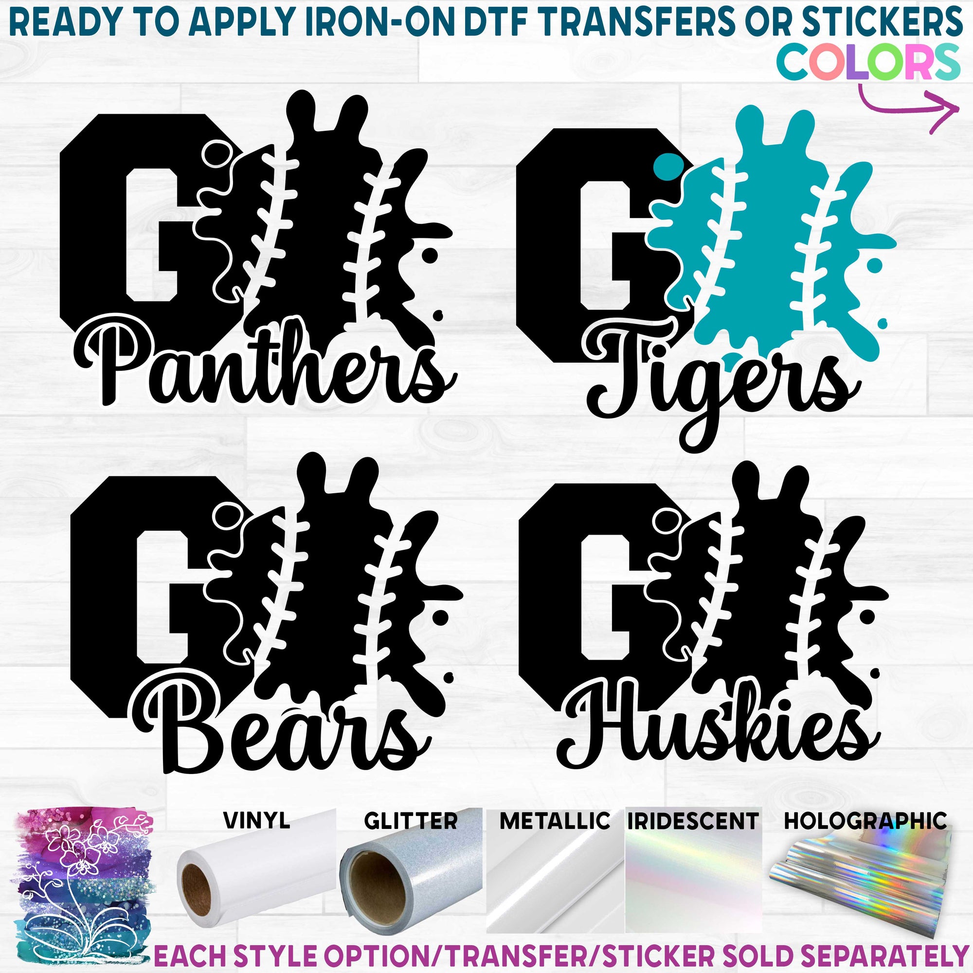 (s334-A4) Go Team Name Baseball Softball Custom Text