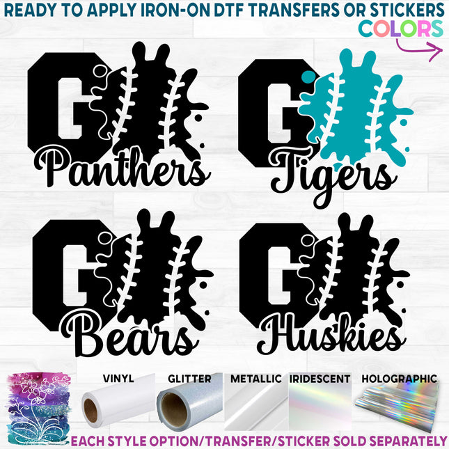 (041-06-1T) Go Team Name Baseball Softball Custom Text