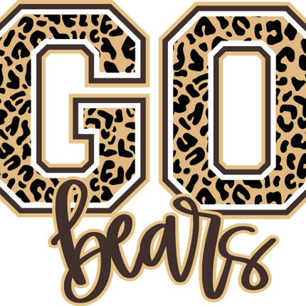 (s334-1) Go Bears Leopard Print