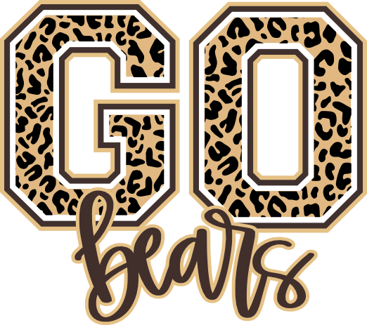 (s334-1) Go Bears Leopard Print