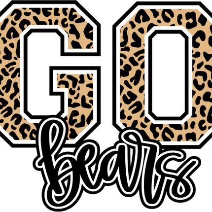 (s334-1) Go Bears Leopard Print