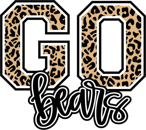 (s334-1) Go Bears Leopard Print