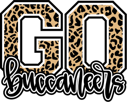 (s334-1) Go Buccaneers Leopard Print