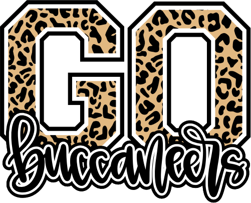 (s334-1) Go Buccaneers Leopard Print