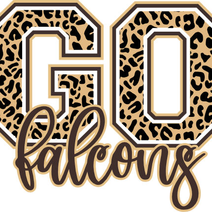 (s334-1) Go Falcons Leopard Print