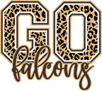 (s334-1) Go Falcons Leopard Print