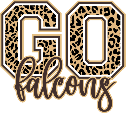 (s334-1) Go Falcons Leopard Print
