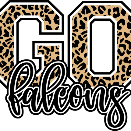(s334-1) Go Falcons Leopard Print