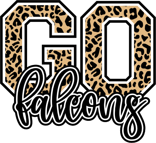 (s334-1) Go Falcons Leopard Print
