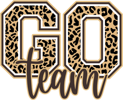 (s334-1) Go Team Leopard Print Custom
