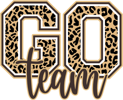 (s334-1) Go Team Leopard Print Custom