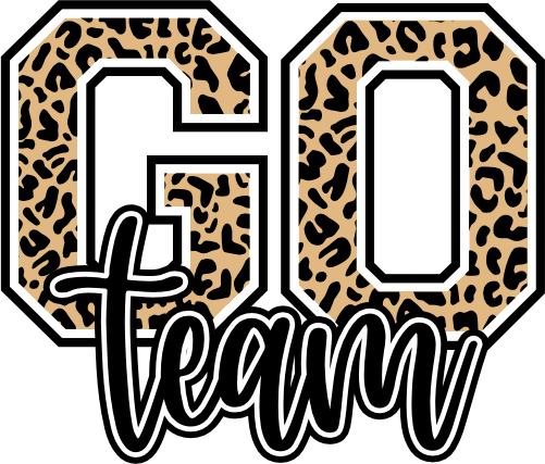 (s334-1) Go Team Leopard Print Custom
