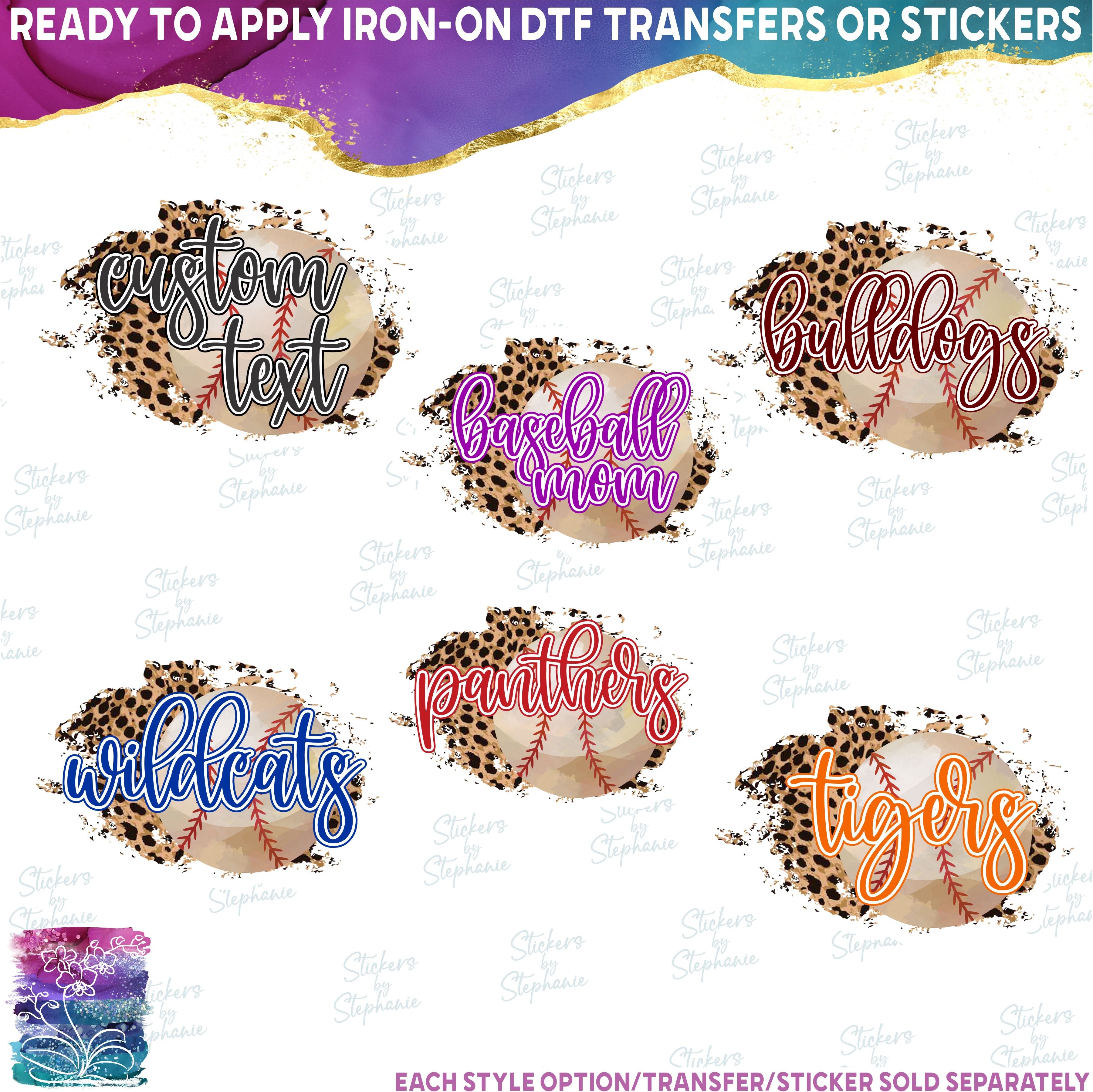 (s334-C1) Baseball Leopard Team Name Mom Family Custom Text
