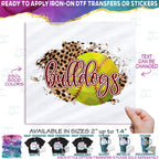 (041-06-1U Softball Leopard Team Name Mom Family Custom Text