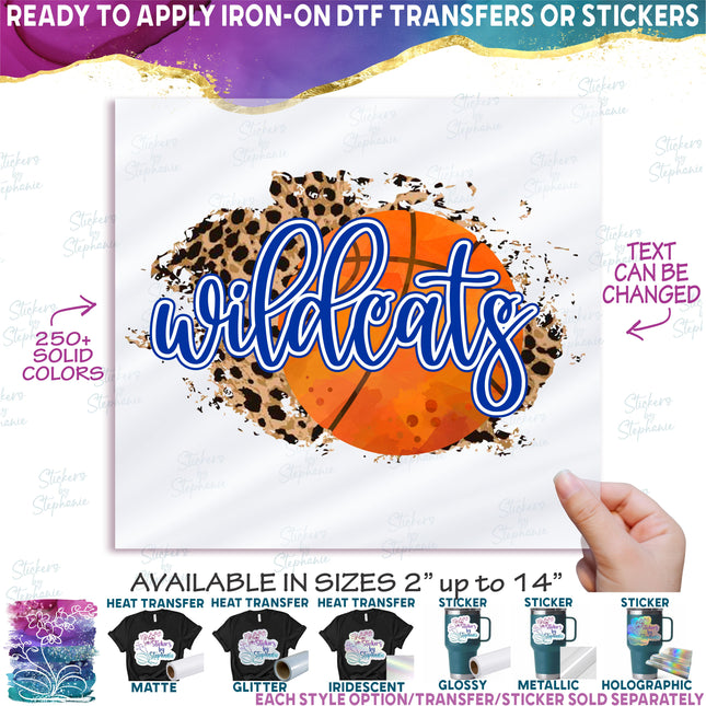 (s334-C3) Basketball Leopard Team Mom Custom Text