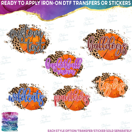 (s334-C3) Basketball Leopard Team Mom Custom Text