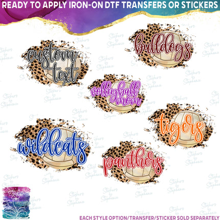 (s334-C6) Volleyball Leopard Mom Team Name Custom Text