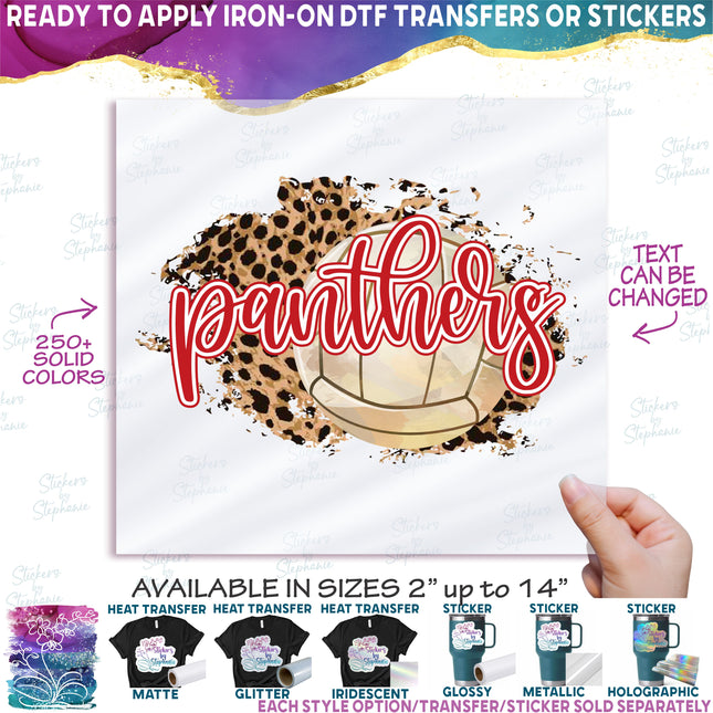 (s334-C6) Volleyball Leopard Mom Team Name Custom Text