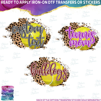 (s334-C7) Tennis Leopard Team Name Mom Family Custom Text
