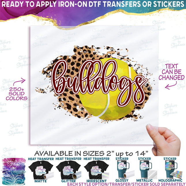 (s334-C7) Tennis Leopard Team Name Mom Family Custom Text