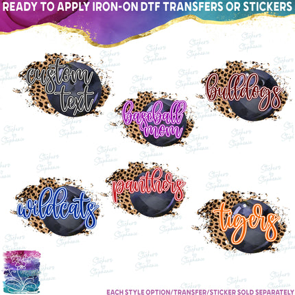 (s334-C8) Bowling Leopard Team Name Mom Family Custom Text