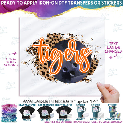 (s334-C8) Bowling Leopard Team Name Mom Family Custom Text