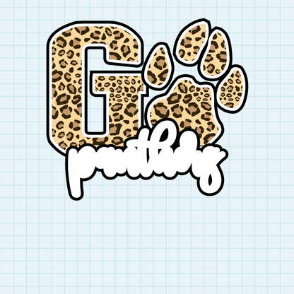 (s334-D1) Go Panthers Team Name Leopard Print