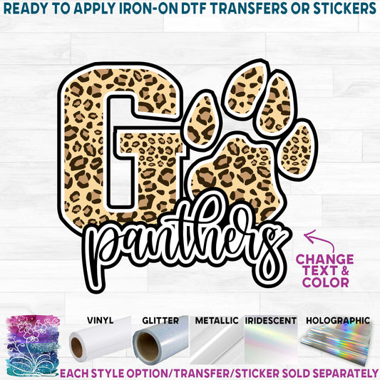 (s334-D1) Go Panthers Team Name Leopard Print