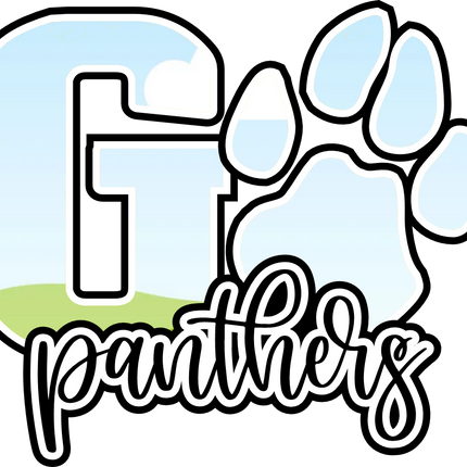 (334-02-A) Go Panthers Team Name Leopard Print