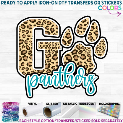 (s334-D1) Go Panthers Team Name Leopard Print