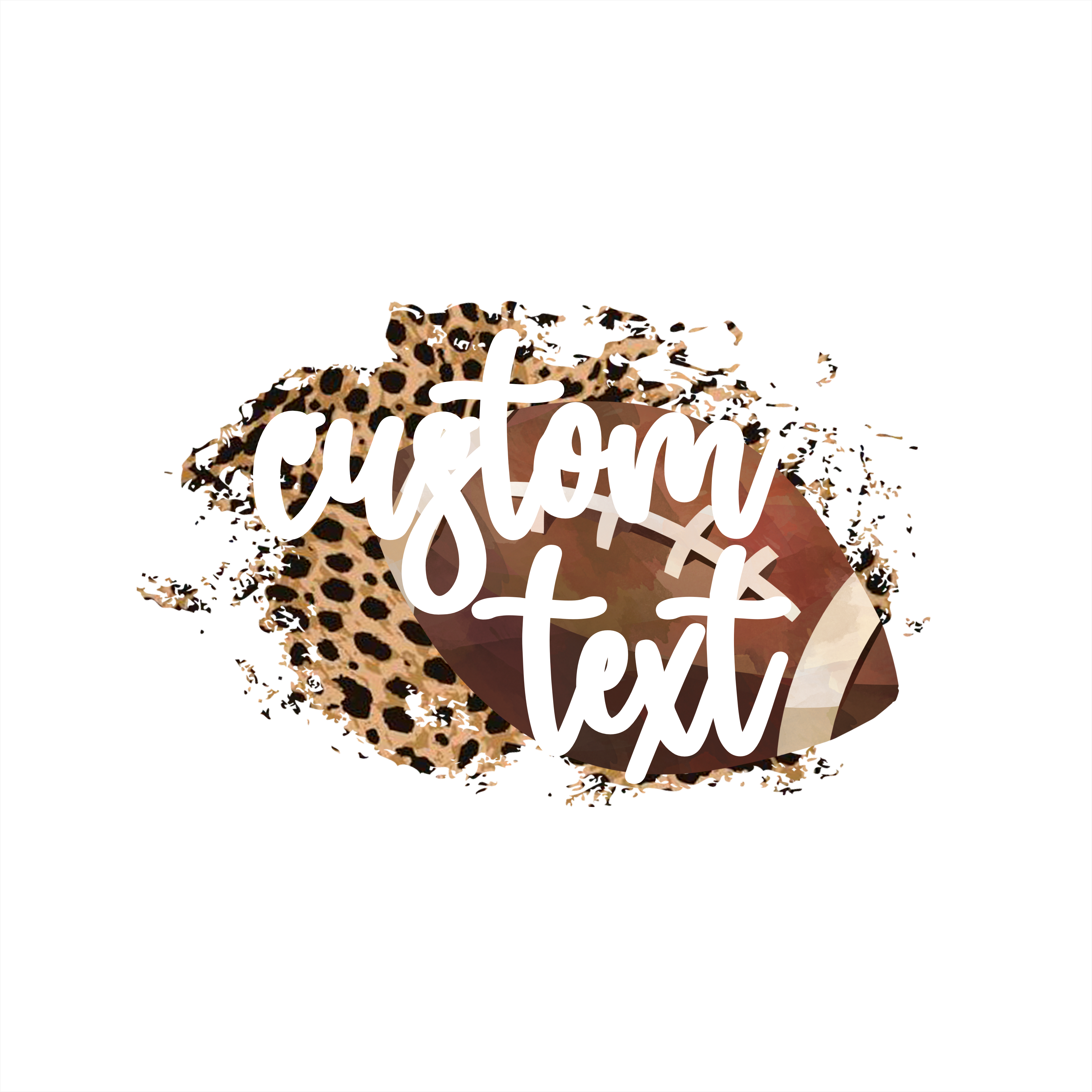 (s334-C5) Football Leopard Team Name Mom Custom Text