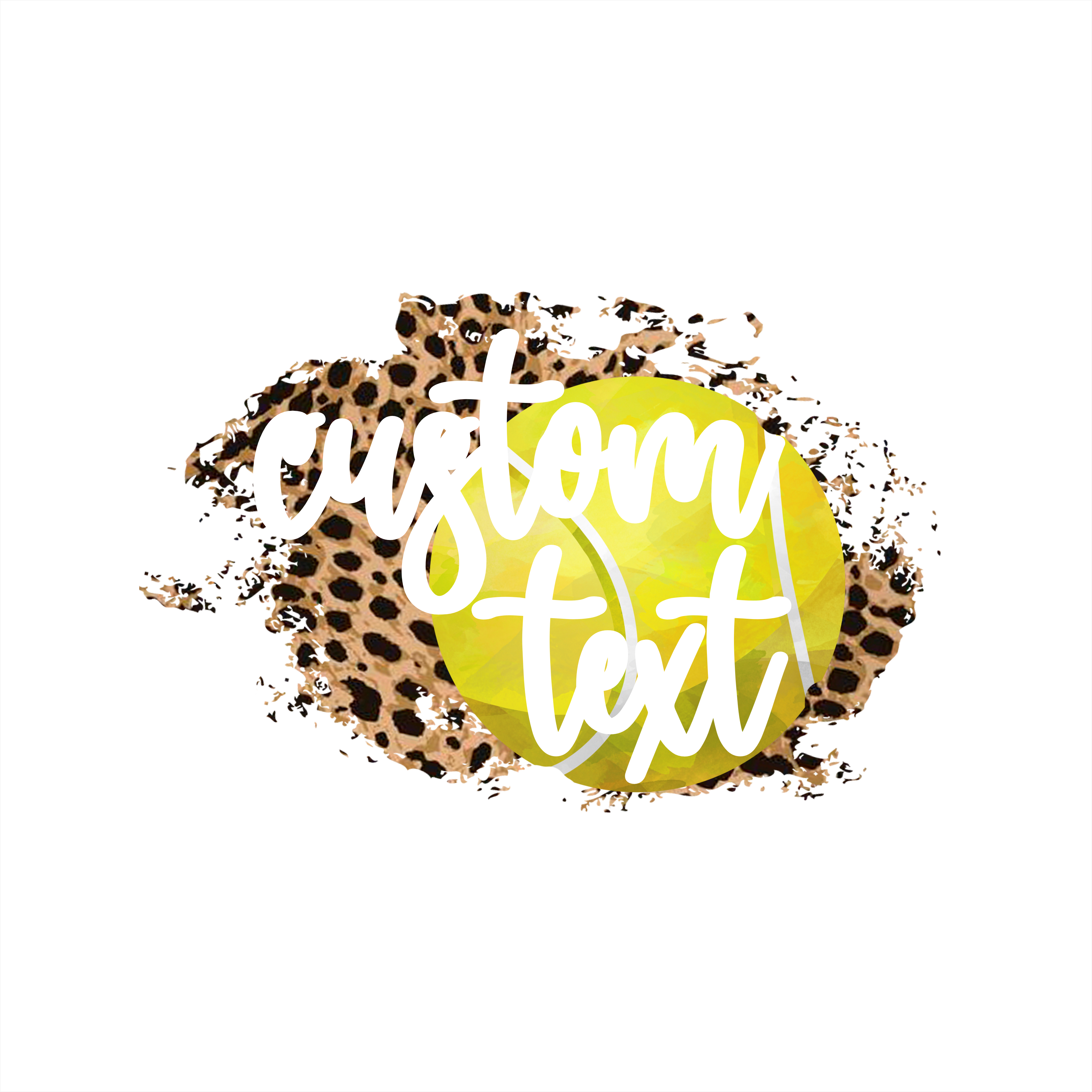 (s334-C7) Tennis Leopard Team Name Mom Family Custom Text
