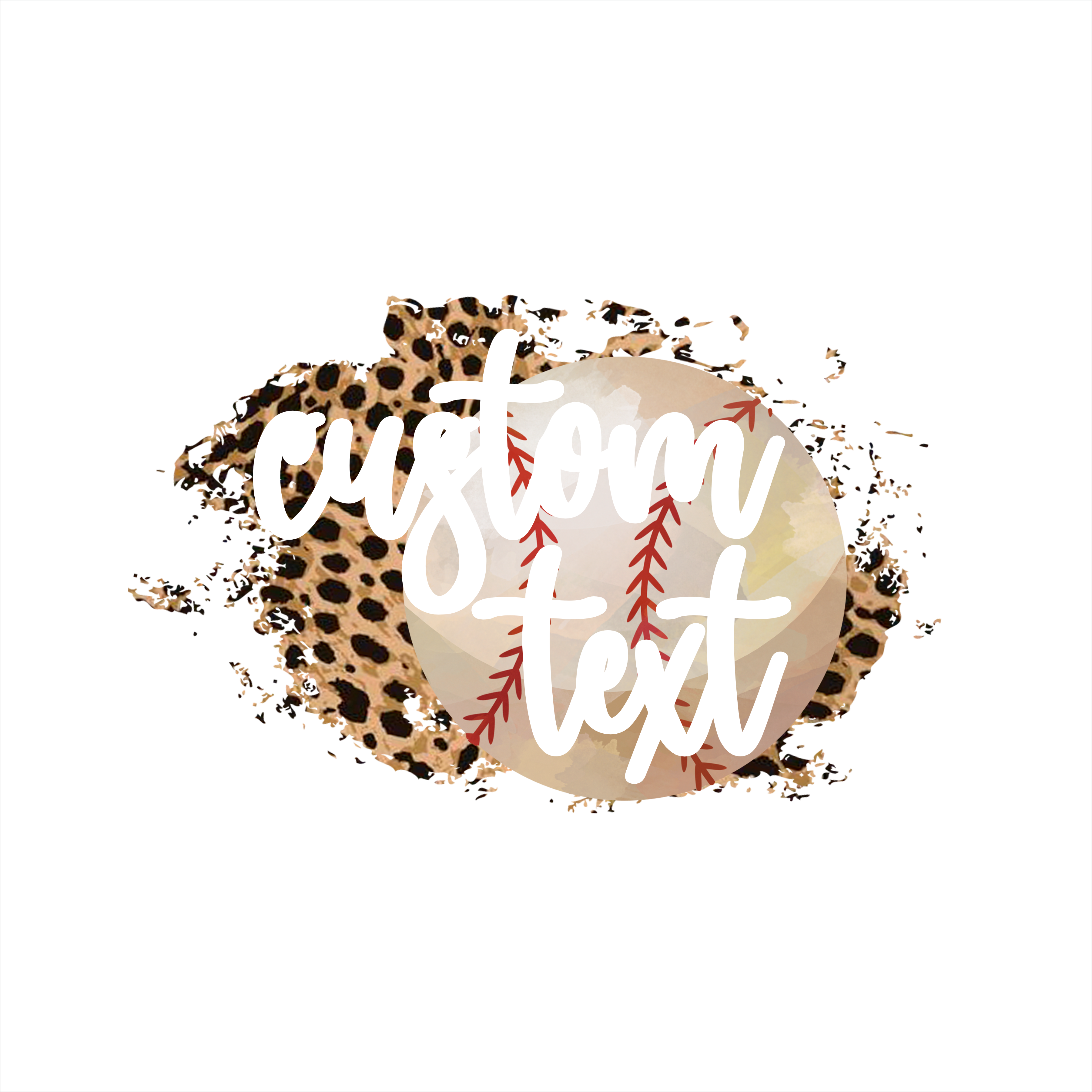 (s334-C1) Baseball Leopard Team Name Mom Family Custom Text