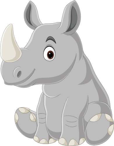 (s337-2-3B) Baby Rhino Sitting