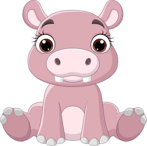 (s337-2-1C) Baby Hippo Sitting