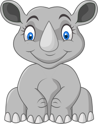 (s337-2-1J) Baby Rhino Sitting