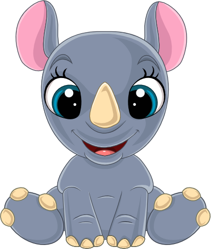 (s337-2-3J) Baby Rhino Sitting