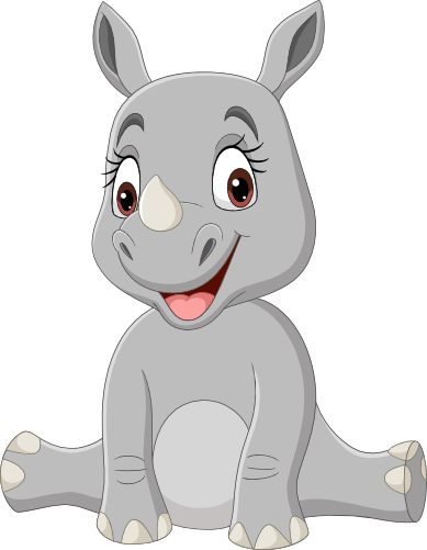 (s337-2-1K) Baby Rhino Sitting