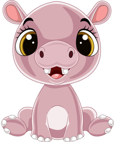 (s337-2-3K) Baby Hippo Sitting