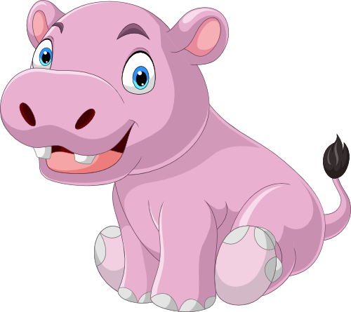 (s337-2-2V) Baby Hippo Sitting