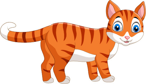 (s337-4-1W) Orange Striped Cat Kitten