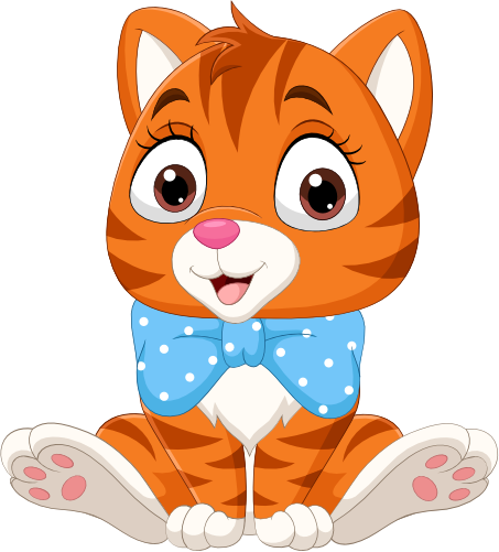 (s337-4-1Z) Orange Striped Cat Kitten Bow