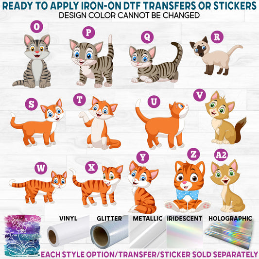 (s337-04) Cartoon Animals Cats Cat Printed Heat Transfer or Sticker